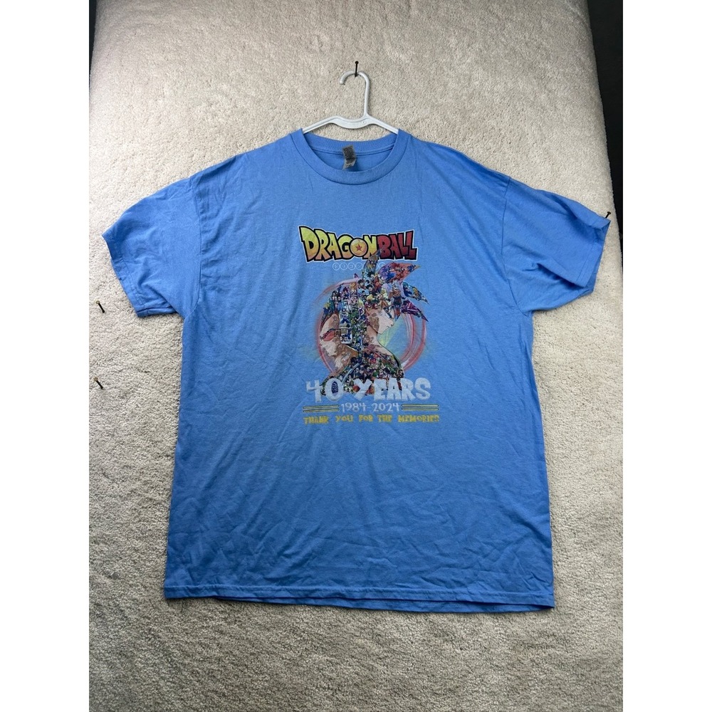 Gildan Dragon Ball Men's T-Shirt Blue XL Cotton 40 Years Graphic